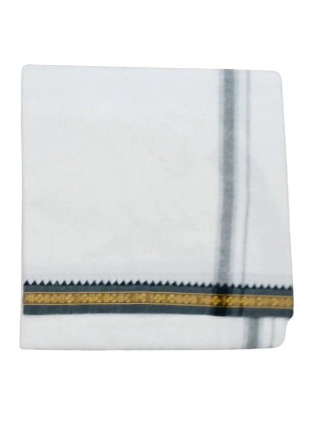 Men Cotton Mayilkan Border Single Dhoti- 2M