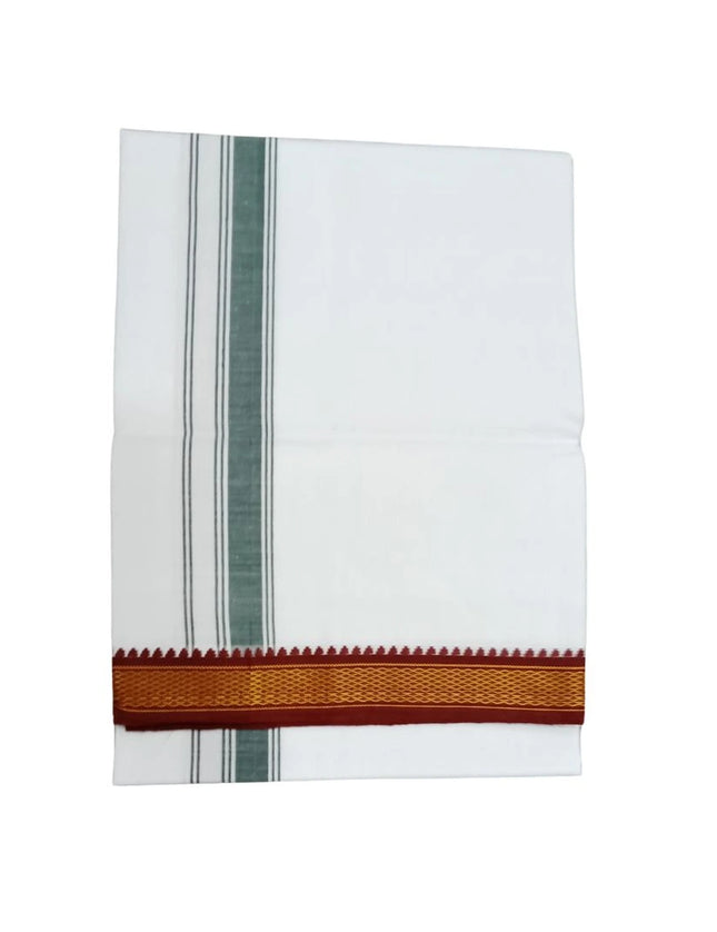 Men Cotton Mayil Kann Double Dhoti- 3.66m