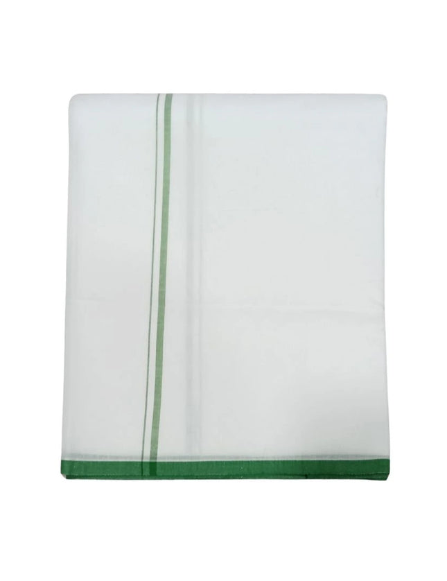 Men Cotton Orakkarai Bleached Double Dhoti- 3.60m