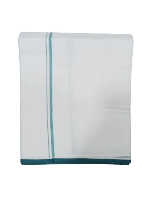 Men Cotton Orakkarai Bleached Double Dhoti- 3.60m