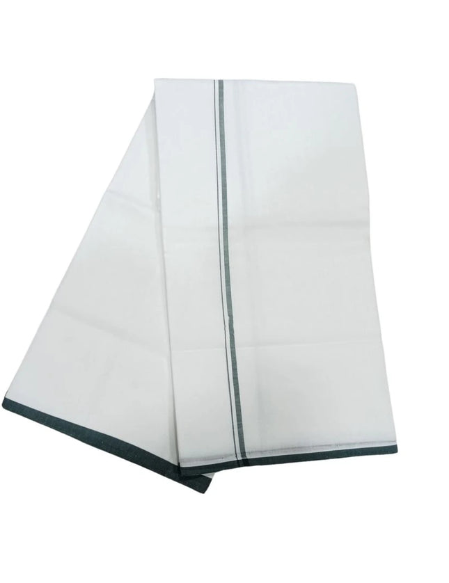 Men Cotton Orakkarai Bleached Double Dhoti- 3.60m