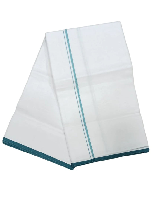 Men Cotton Orakkarai Bleached Double Dhoti- 3.60m