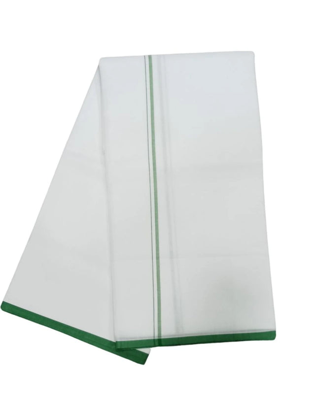 Men Cotton Orakkarai Bleached Double Dhoti- 3.60m