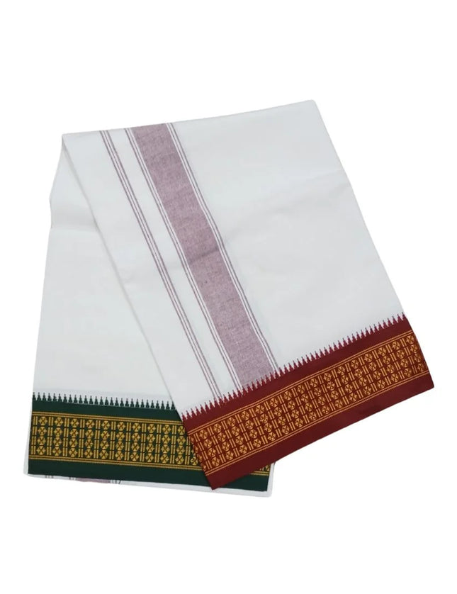 Men Cotton Rc Bethroid Border Single Dhoti- 2M