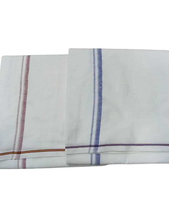 Men Cotton Seer Border Single Dhoti- 2M