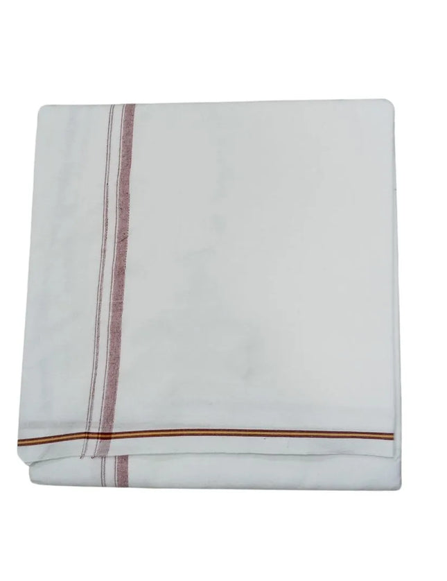Men Cotton Seer Border Single Dhoti- 2M