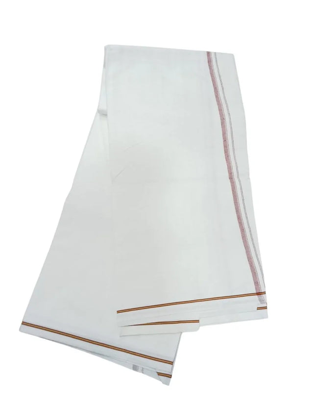 Men Cotton Seer Border Single Dhoti- 2M