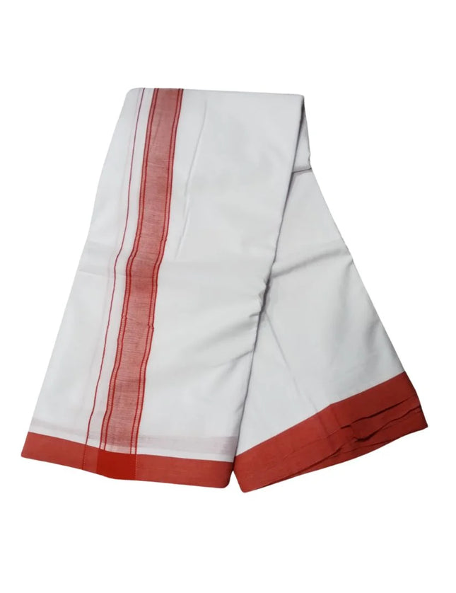 Men Pure Cotton 1 Inch Sarathy Panchakacham Dhoti-9x5