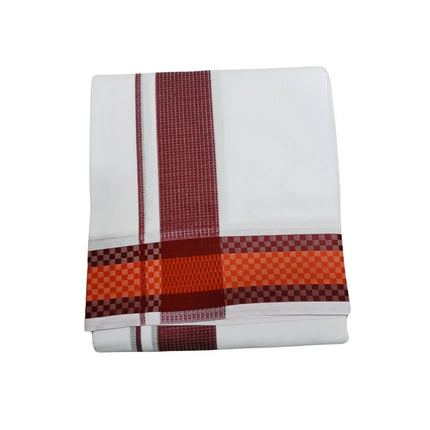 Men Pure Cotton 3INCH Pattu Chess Panchakacham Dhoti-9x5