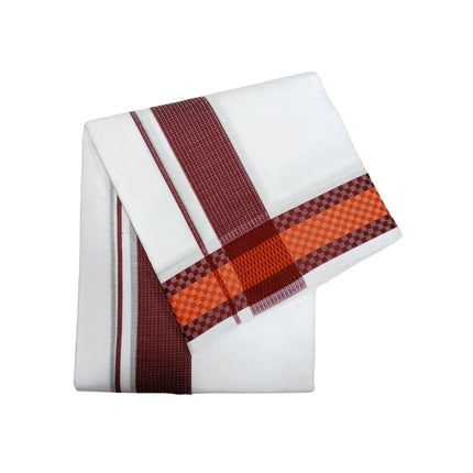 Men Pure Cotton 3INCH Pattu Chess Panchakacham Dhoti-9x5