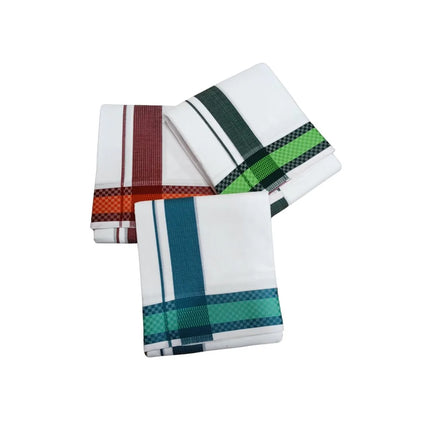 Men Pure Cotton 3INCH Pattu Chess Panchakacham Dhoti-9x5