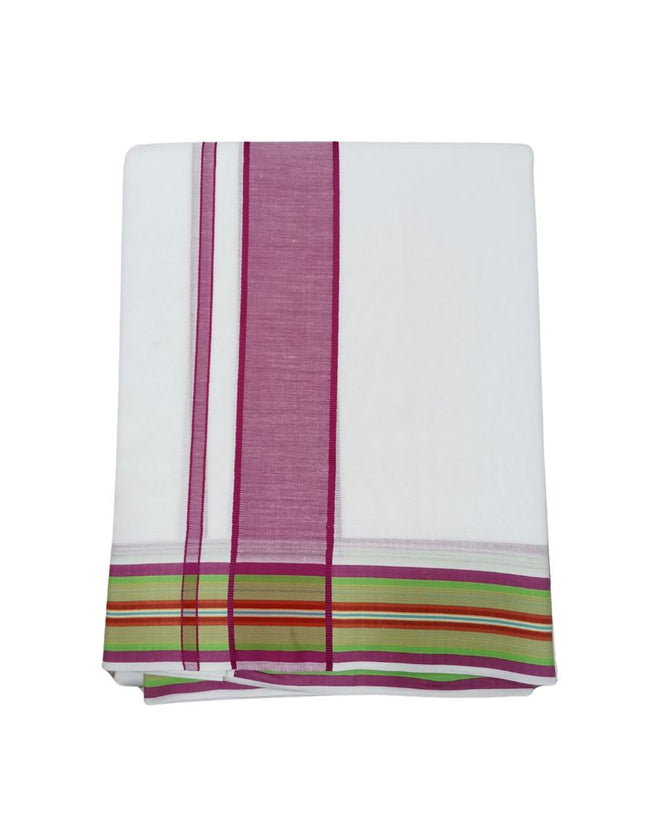 Men Pure Cotton D65 Fancy Seer Panchakacham Dhoti- 10x6