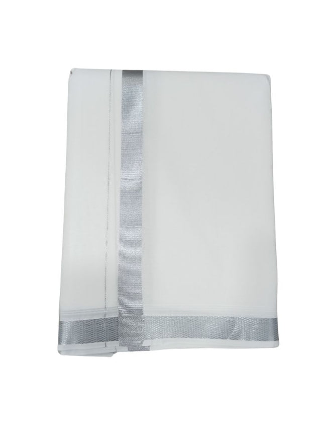Men Pure Cotton D198 Silver  Panchakacham Dhoti- 10x6