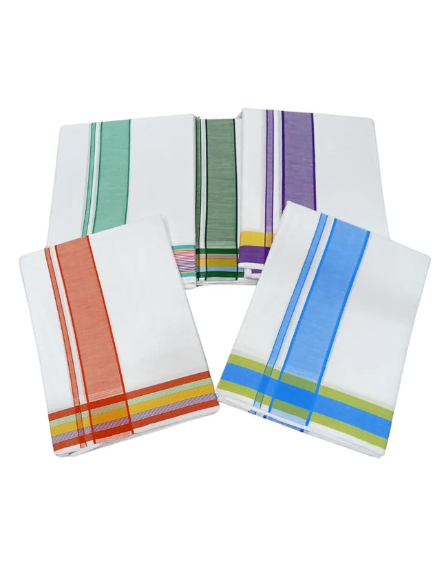 Men Pure Cotton D65 Fancy Seer Panchakacham Dhoti-9x5