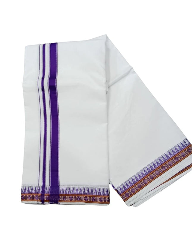 Men Pure Cotton D66 Mokku Ruthratch Panchakacham Dhoti- 10x6