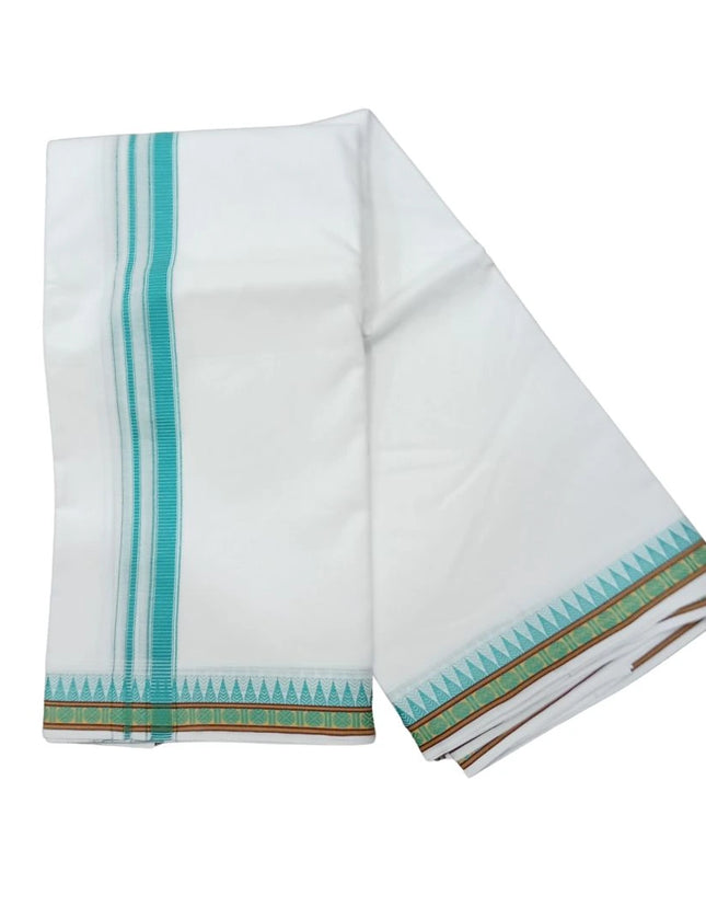 Men Pure Cotton D66 Mokku Ruthratch Panchakacham Dhoti- 10x6
