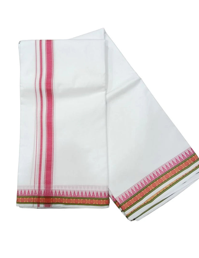 Men Pure Cotton D66 Mokku Ruthratch Panchakacham Dhoti- 10x6