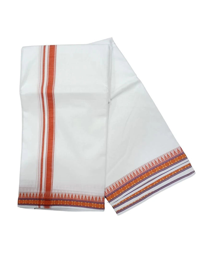 Men Pure Cotton D66 Mokku Ruthratch Panchakacham Dhoti- 10x6