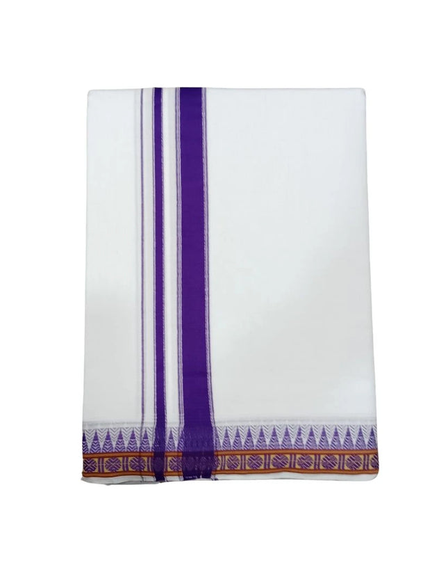 Men Pure Cotton D66 Mokku Ruthratch Panchakacham Dhoti- 10x6