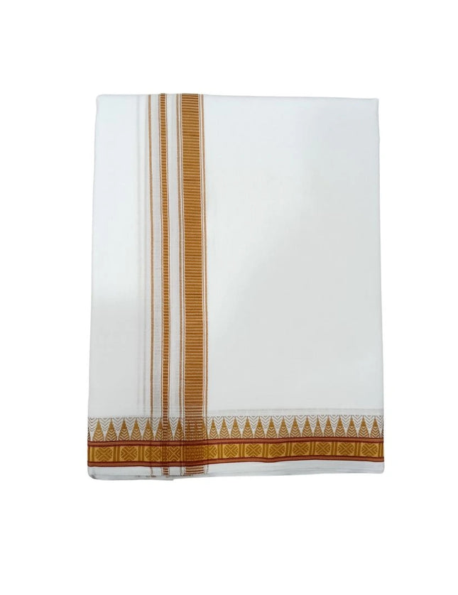 Men Pure Cotton D66 Mokku Ruthratch Panchakacham Dhoti- 10x6