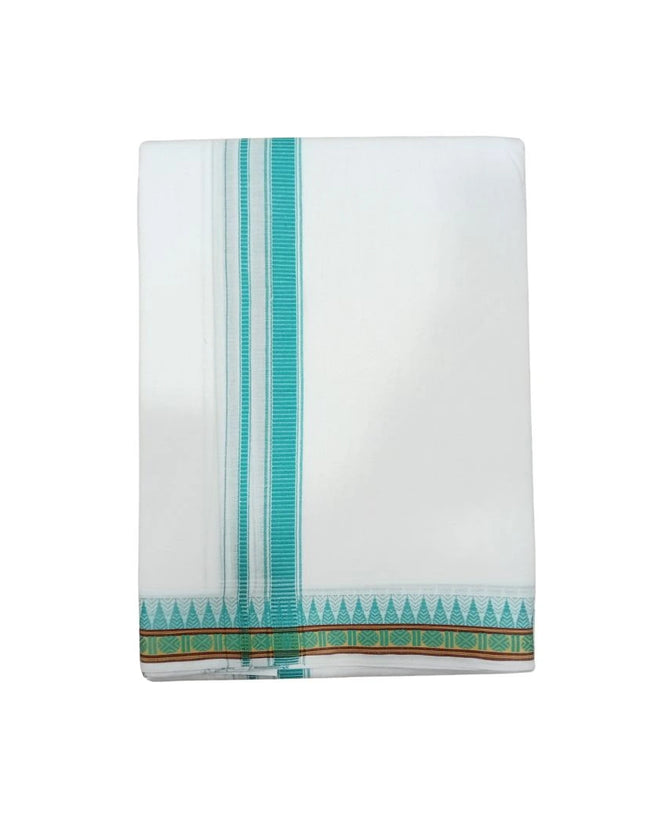 Men Pure Cotton D66 Mokku Ruthratch Panchakacham Dhoti- 10x6