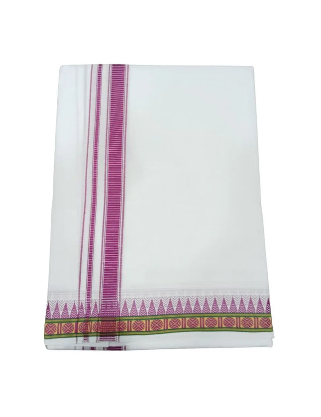 Men Pure Cotton D66 Mokku Ruthuratch Panchakacham Dhoti-9x5