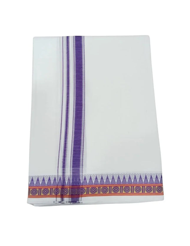 Men Pure Cotton D66 Mokku Ruthuratch Panchakacham Dhoti-9x5