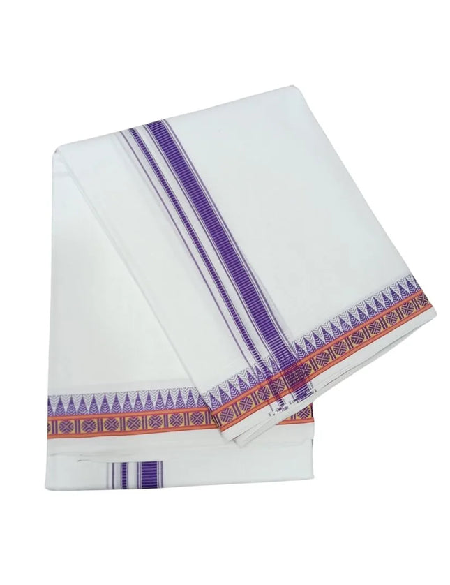 Men Pure Cotton D66 Mokku Ruthuratch Panchakacham Dhoti-9x5