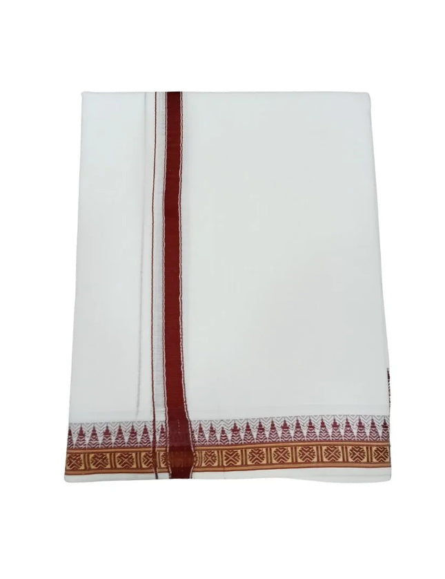 Men Pure Cotton D66 Mokku Ruthuratch Panchakacham Dhoti-9x5