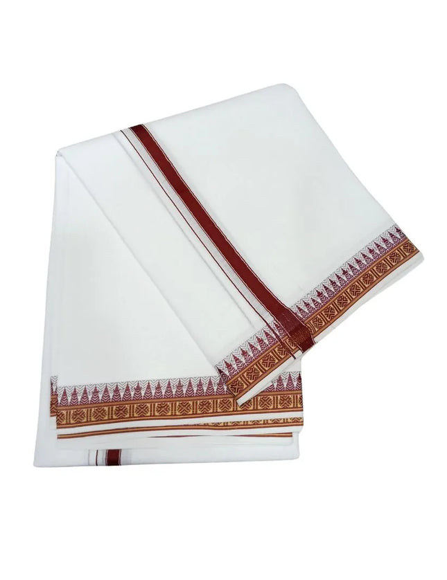Men Pure Cotton D66 Mokku Ruthuratch Panchakacham Dhoti-9x5