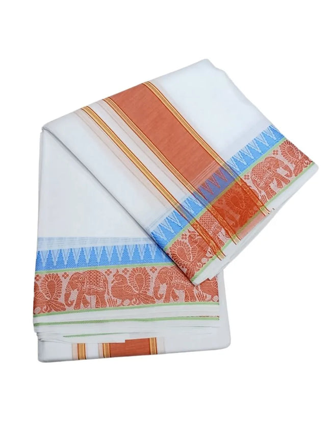 Men Pure Cotton D88 Group Panchakacham Dhoti- 10x6