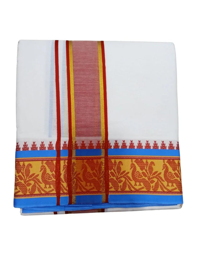 Men Pure Cotton Electronic Jaquard Panchakacham Dhoti-9x5