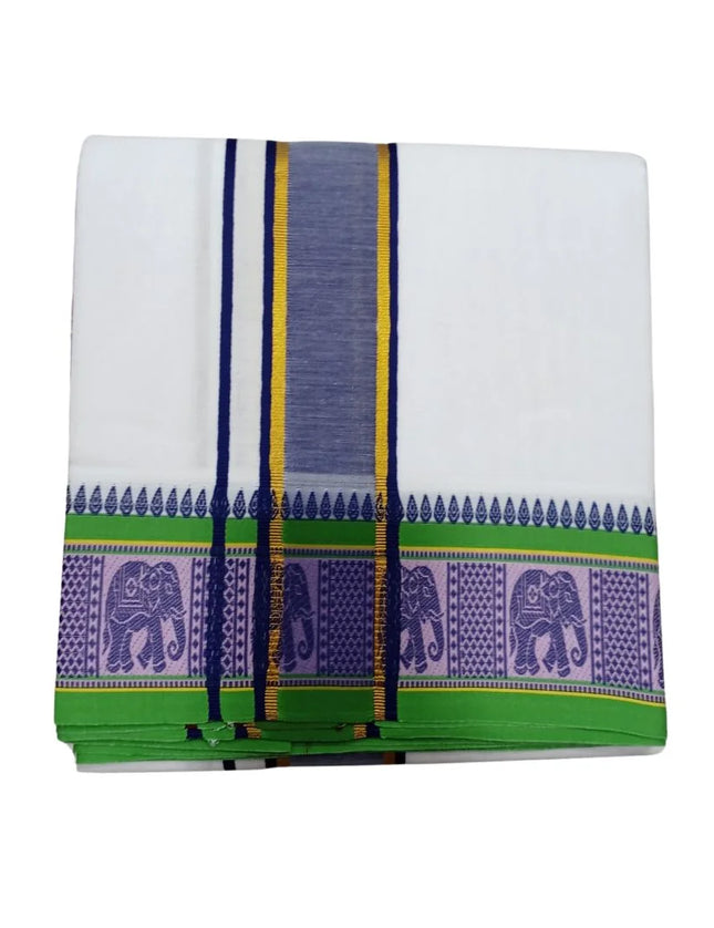 Men Pure Cotton Electronic Jaquard Panchakacham Dhoti-9x5