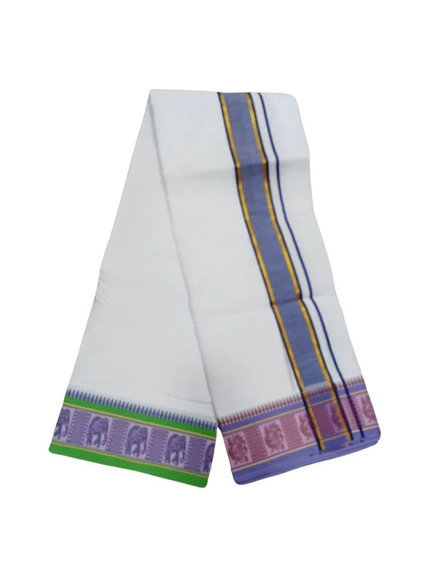 Men Pure Cotton Electronic Jaquard Panchakacham Dhoti-9x5