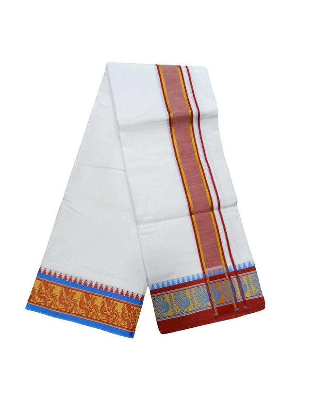 Men Pure Cotton Electronic Jaquard Panchakacham Dhoti-9x5