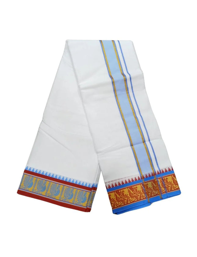 Men Pure Cotton Electronic Jaquard Panchakacham Dhoti-9x5