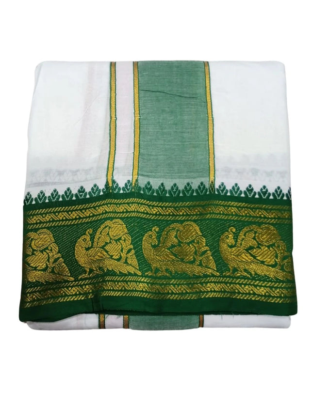 Men Pure Cotton Jaquard 5 Inch Panchakacham Dhoti- 10x6