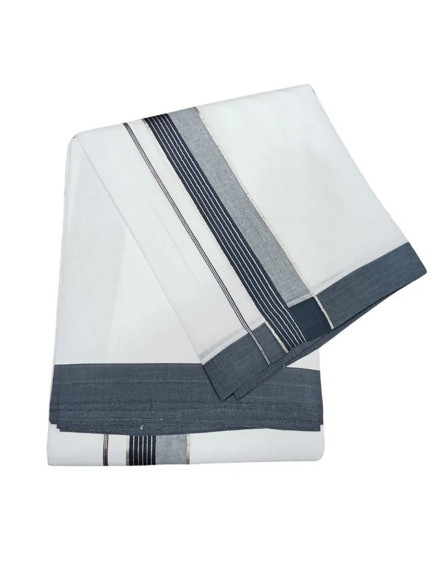 Men Pure Cotton Jari Fancy Mundhi Panchakacham Dhoti-9x5