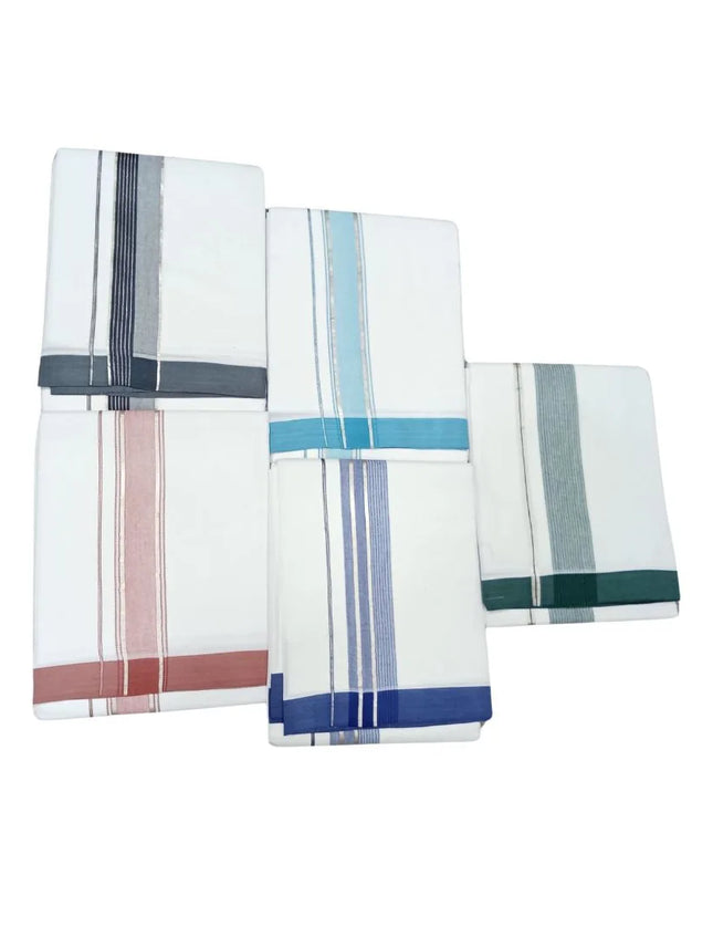 Men Pure Cotton Jari Fancy Mundhi Panchakacham Dhoti-9x5