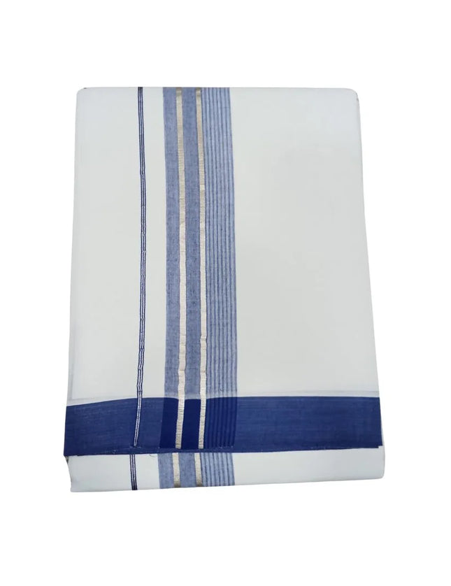 Men Pure Cotton Jari Fancy Mundhi Panchakacham Dhoti-9x5