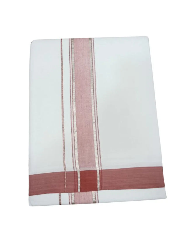 Men Pure Cotton Jari Fancy Mundhi Panchakacham Dhoti-9x5