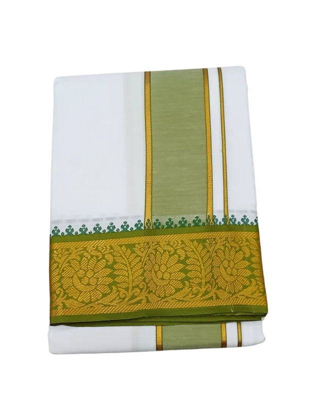 Men Pure Cotton Jayam White Panchakacham Dhoti-9x5
