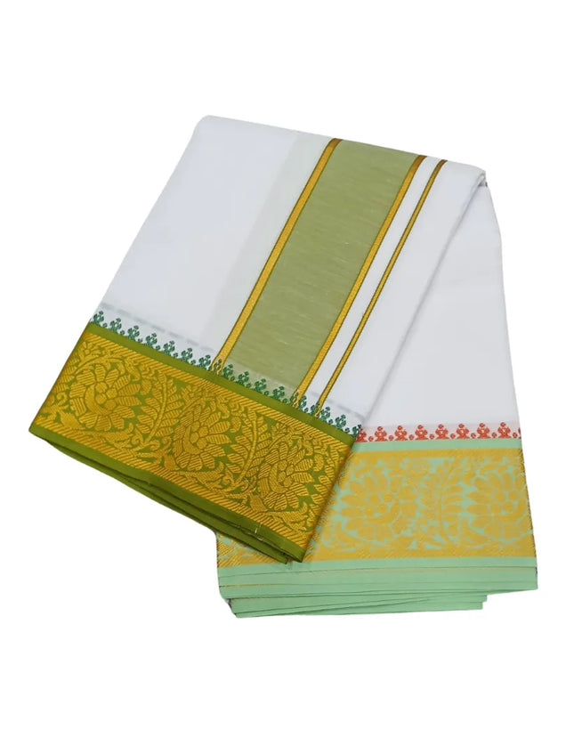 Men Pure Cotton Jayam White Panchakacham Dhoti-9x5