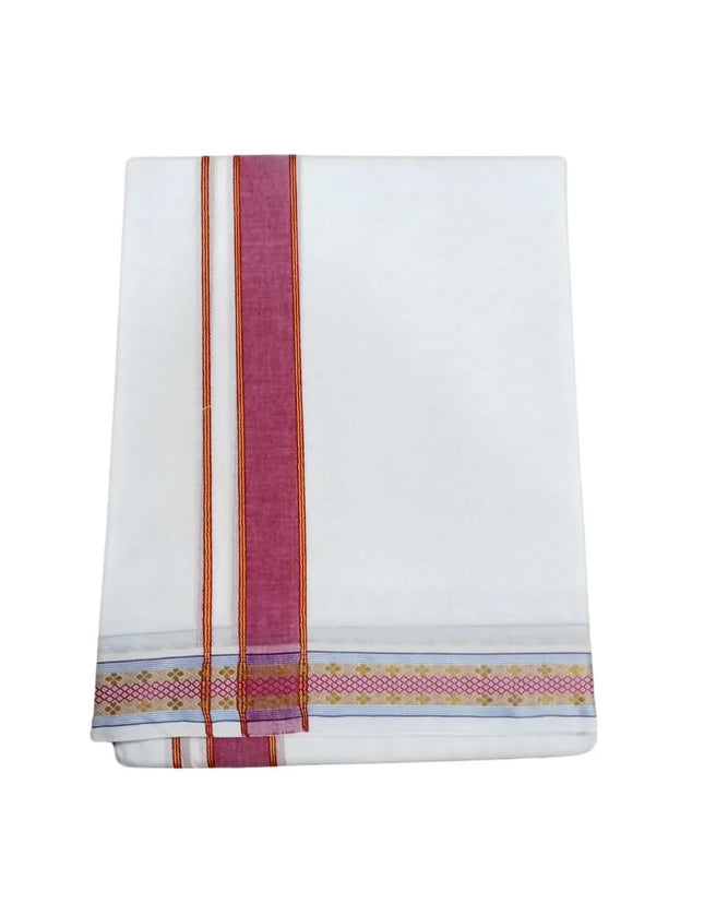 Men Pure Cotton Krishna Pet Panchakacham Dhoti- 10x6