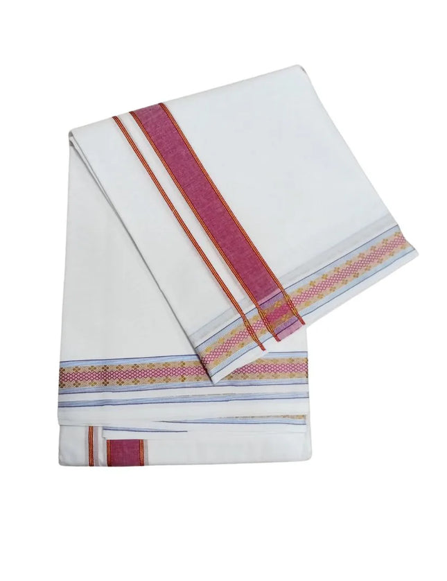Men Pure Cotton Krishna Pet Panchakacham Dhoti- 10x6