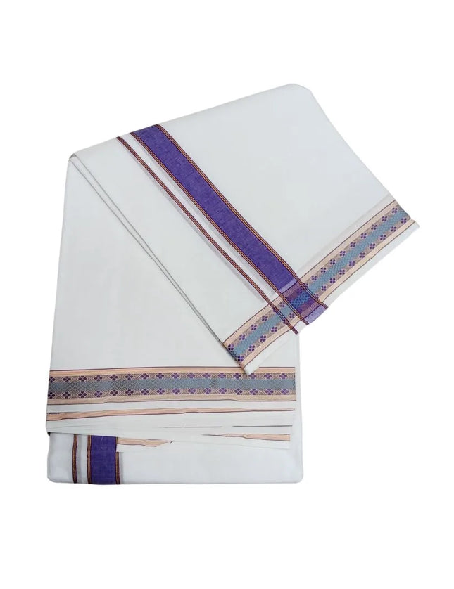 Men Pure Cotton Krishna Pet Panchakacham Dhoti- 10x6