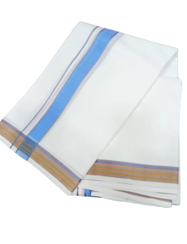 Men Pure Cotton Krishna White Panchakacham Dhoti-9x5