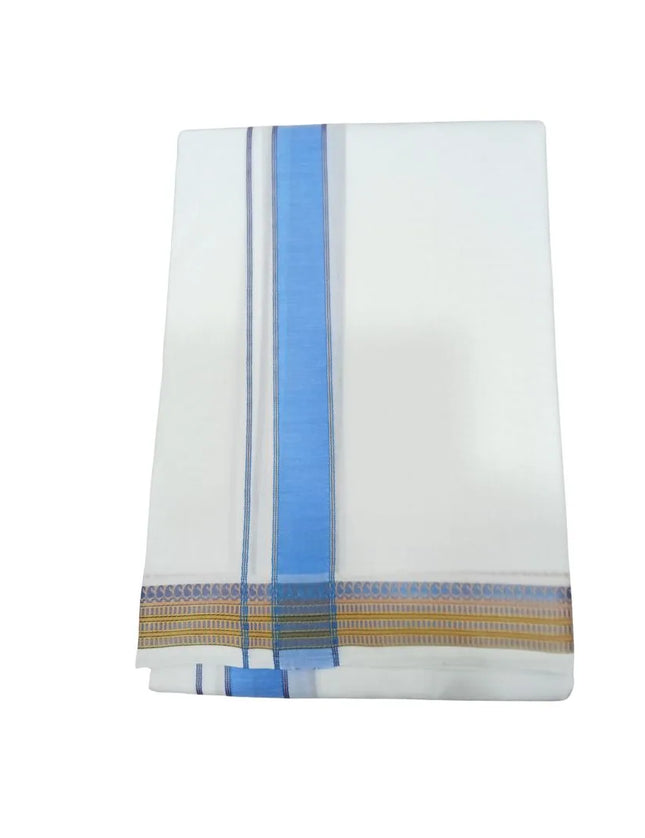 Men Pure Cotton Krishna White Panchakacham Dhoti-9x5