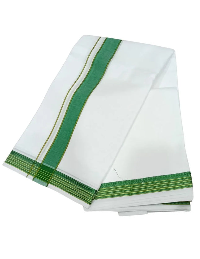 Men Pure Cotton Krishna White Panchakacham Dhoti-9x5