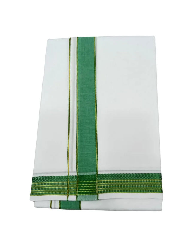 Men Pure Cotton Krishna White Panchakacham Dhoti-9x5